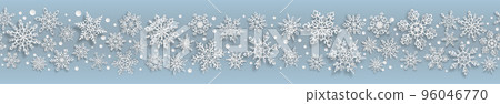 Christmas banner of paper snowflakes 96046770