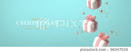 Christmas gift boxes with small stars - 3D 96047039