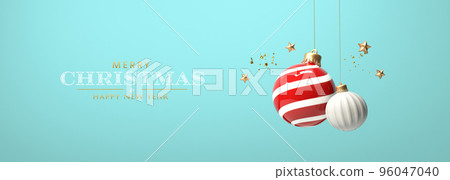 Christmas baubles with small stars - 3D 96047040