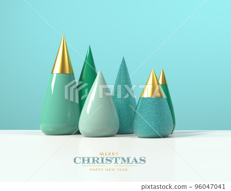 Geometric shape of Christmas tree ornaments - 3D 96047041