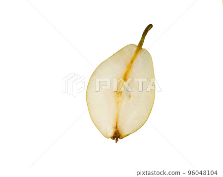 Half a pear on a white background. Juicy fruit Half a pear on a white background. Juicy fruit 96048104