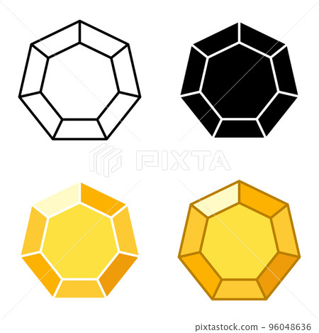 Set of gems in flat style isolated Set of gems in flat style isolated 96048636