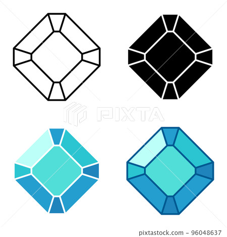 Set of gems in flat style isolated 96048637