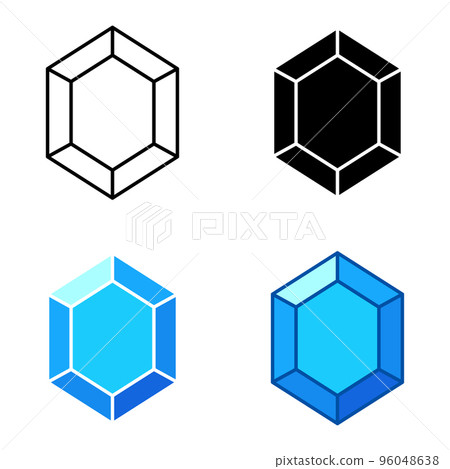 Set of gems in flat style isolated 96048638