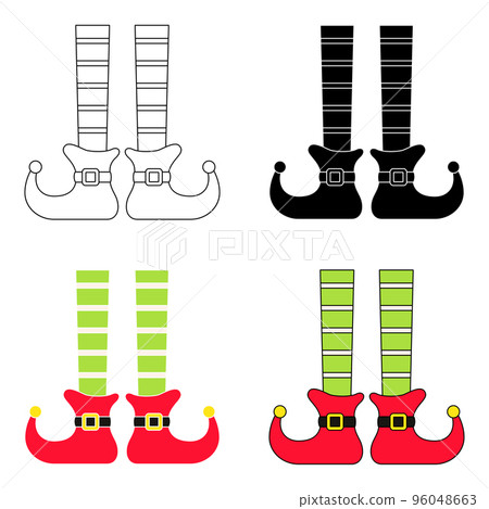 Set of Elf feet in flat style isolated 96048663