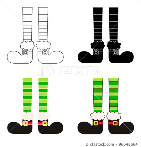Set of Elf feet in flat style isolated 96048664