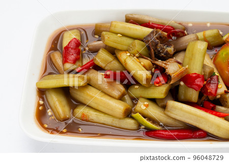 Lotus stem spicy salad. Thai food recipes 96048729