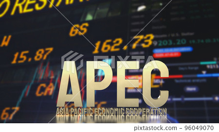 gold apec or Asia pacific economic cooperation on chart background for event business concept 3d rendering 96049070