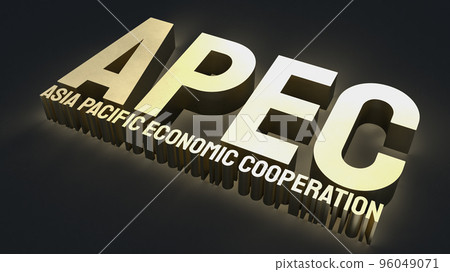 The gold apec or Asia pacific economic cooperation for event business concept 3d rendering 96049071