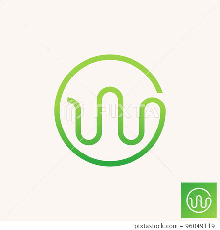 Simple and unique reflection lines attractive sound audio wave beat on circle image graphic icon logo design abstract concept vector stock. Can be used as symbol related to abstract or trade 96049119