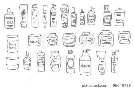 hand drawn skin care cosmetics hand drawn skin care cosmetics 96049728