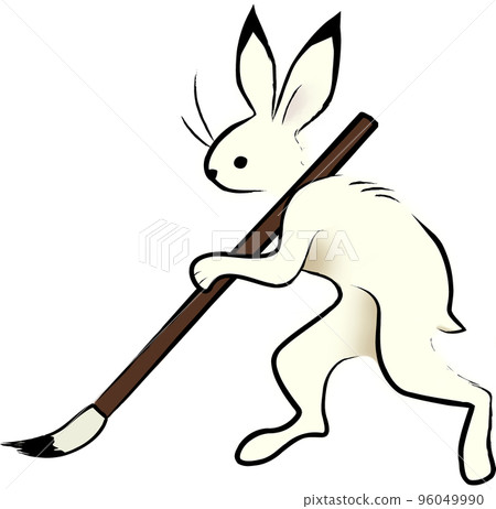 一隻用毛筆劃線的兔子(chouju漫畫風格) 一隻用毛筆劃線的兔子(chouju漫畫風格) 96049990