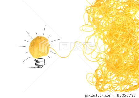 Concept of idea and innovation with wool ball 96050783