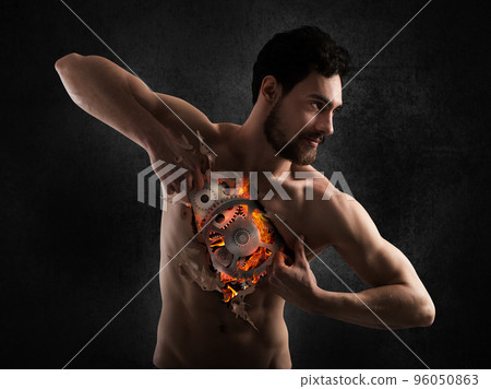 Businessman machine Businessman machine 96050863