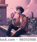 Pensive boy on the rooftop 96050986