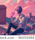 Pensive boy on the rooftop 96050988
