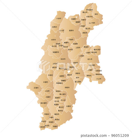 Nagano prefecture and municipalities map 96051209