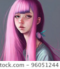 girl with pink hair 96051244