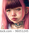 girl with pink hair 96051245