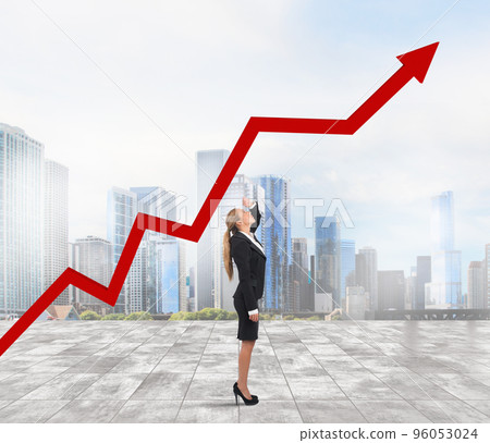 Businesswoman and success uphill 96053024