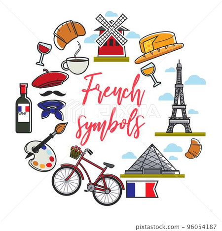 French symbols travel to France Internet web pages templates vector French symbols travel to France Internet web pages templates vector 96054187