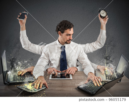 Overworked businessman Overworked businessman 96055179