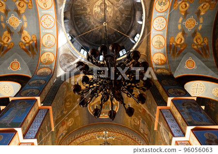 large chandelier in an old beautiful church large chandelier in an old beautiful church 96056063