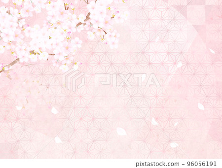 Beautiful cherry blossoms-Pink color-Checkered pattern-Japanese paper wallpaper-Gorgeous background material frame Beautiful cherry blossoms-Pink color-Checkered pattern-Japanese paper wallpaper-Gorgeous background material frame 96056191