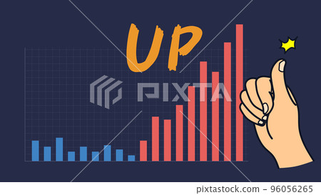 Image of the graph rising when you snap your fingers 96056265