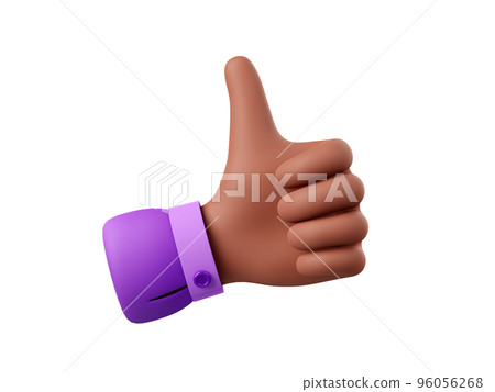 3d hand gesture with thumb up 96056268