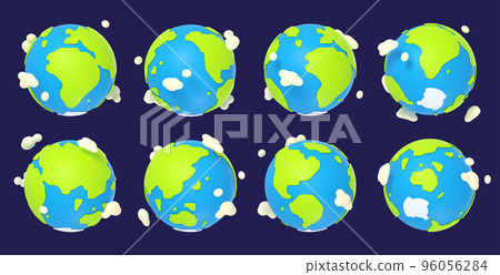 Earth planet cartoon turnaround animation sprite Earth planet cartoon turnaround animation sprite 96056284