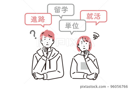 思考的男女大學生 96056766
