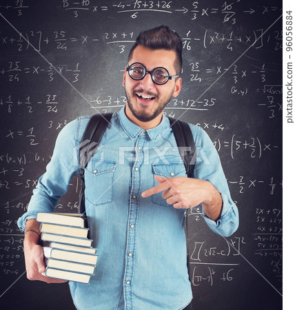 Nerd in classroom 96056884