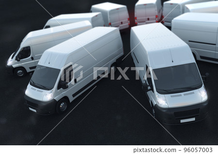 3D Rendering truck fleet 96057003
