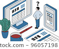Men worried about bills | Illustration material 96057198