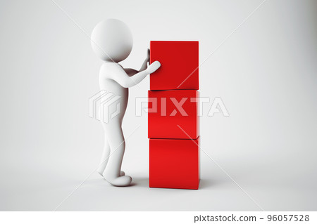 Building a company concept. 3D Rendering Building a company concept. 3D Rendering 96057528