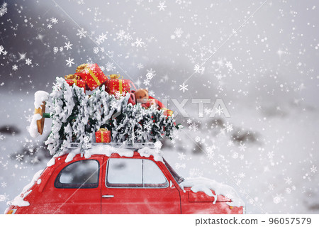 3D Rendering xmas car travel 96057579