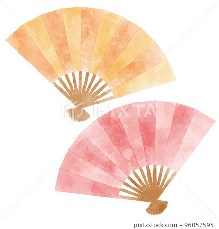 手繪扇子日式新年賀卡材料 手繪扇子日式新年賀卡材料 96057595