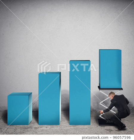 Rigged financial profit . 3D Rendering 96057596