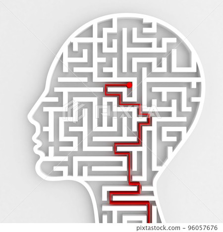 Connection of brain input. 3D Rendering 96057676