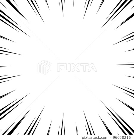 Black cartoon style concentration line material 96058216