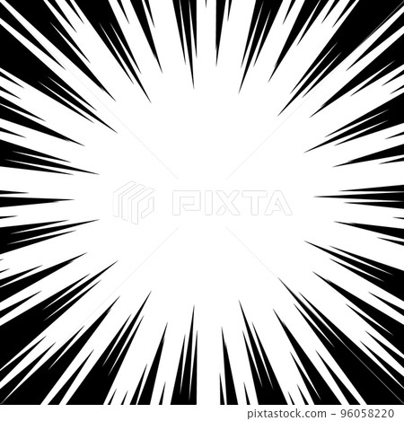 Black cartoon style concentration line material 96058220