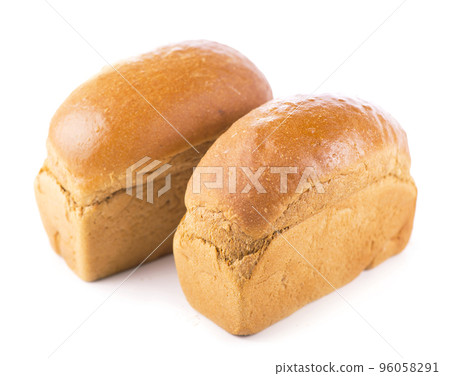 Tasty rye bread, isolated on white background Tasty rye bread, isolated on white background 96058291