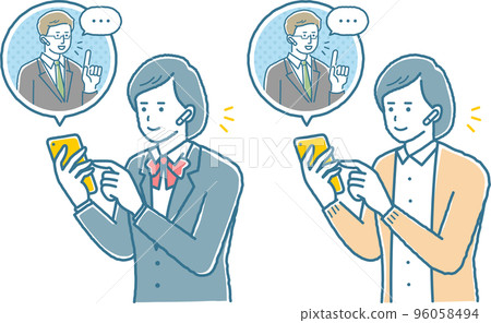 Female students taking online classes pattern Female students taking online classes pattern 96058494