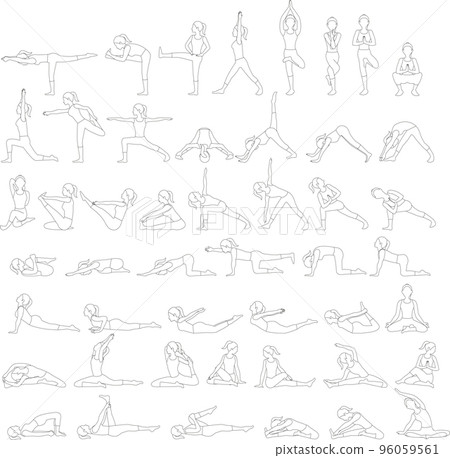 48 pose yoga set 96059561