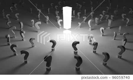 Exclamation surrounded by questions 96059740