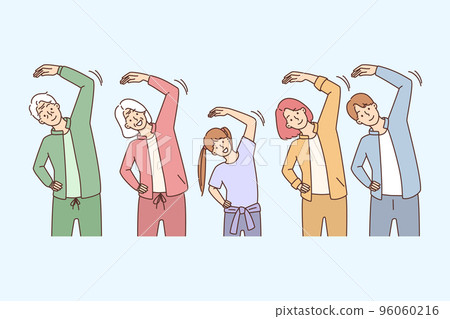 Happy family workout together Happy family workout together 96060216