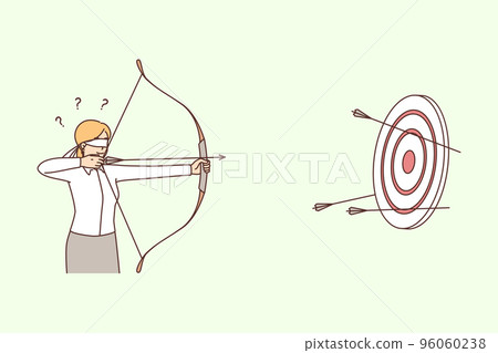 Businesswoman shoot at target 96060238