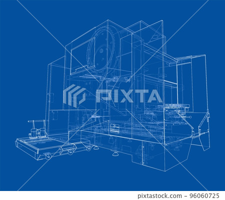 Metalworking CNC milling machine. Vector 96060725