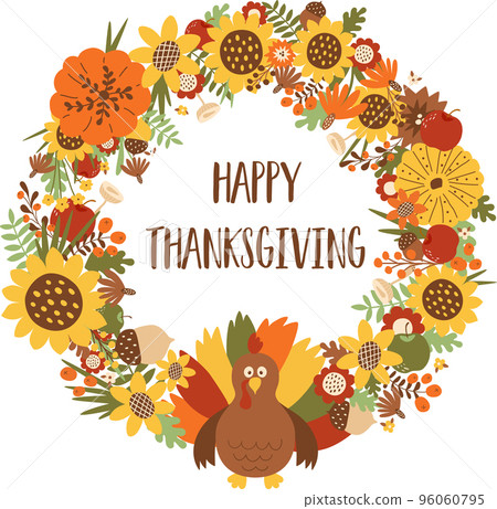 Fall wreath Happy Harvest. Autumn wreath illustration isolated on white background. Autumn harvest banner Harvest fall farm market poster element Fall wreath Happy Harvest. Autumn wreath illustration isolated on white background. Autumn harvest banner Harvest fall farm market poster element 96060795